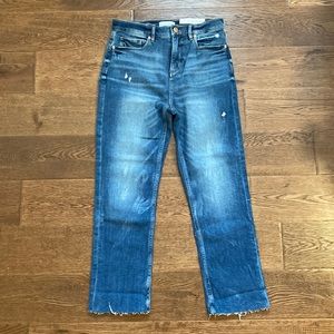 NWT LOFT High Waist Straight Crop Size 2 Medium Light Wash